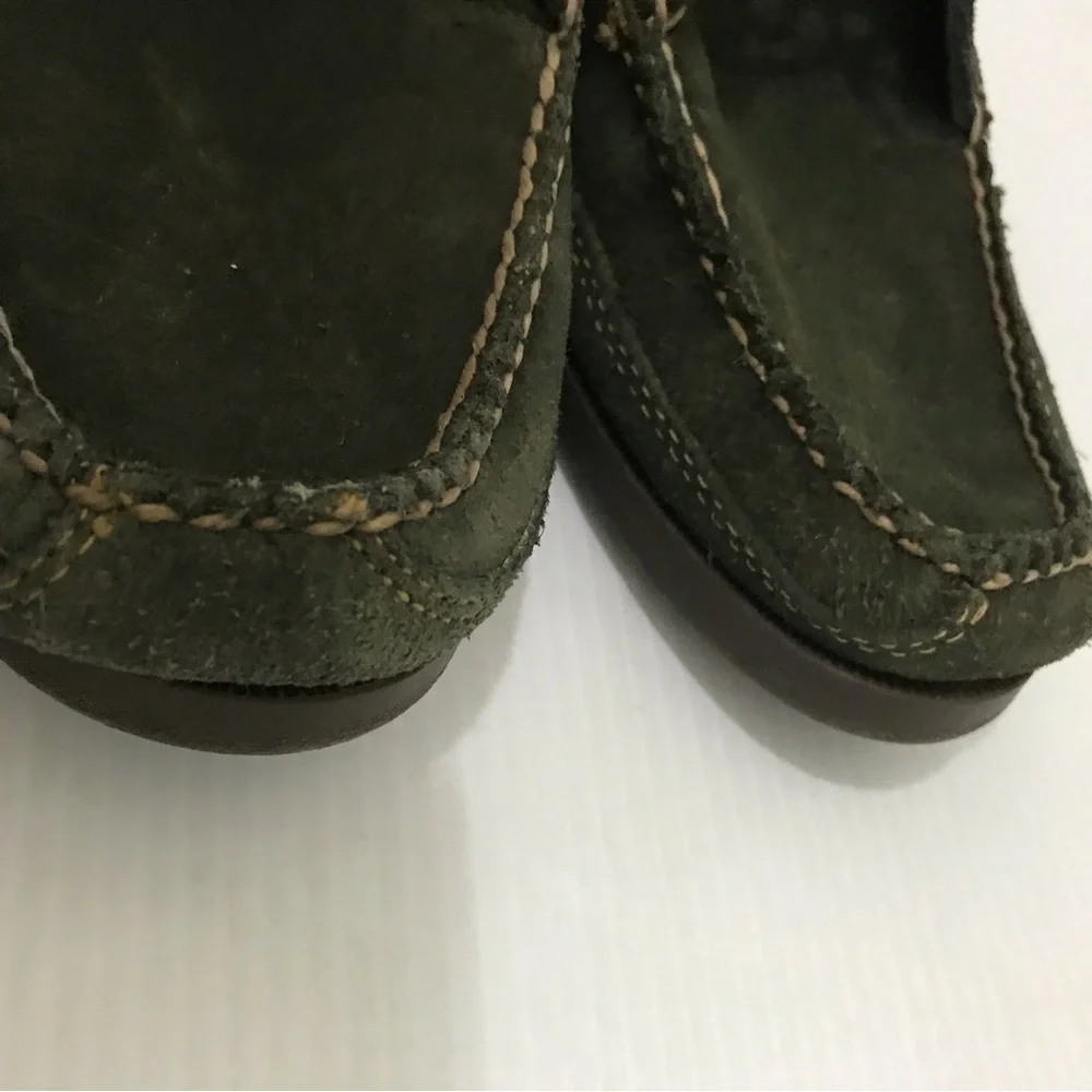 VINTAGE L.L. BEAN GREEN LEATHER LACE UP TRAIL HIKE PACKER CHUKKA BOOTS 9D